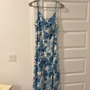 Floral Blue and White Maxi Dress yelena dress